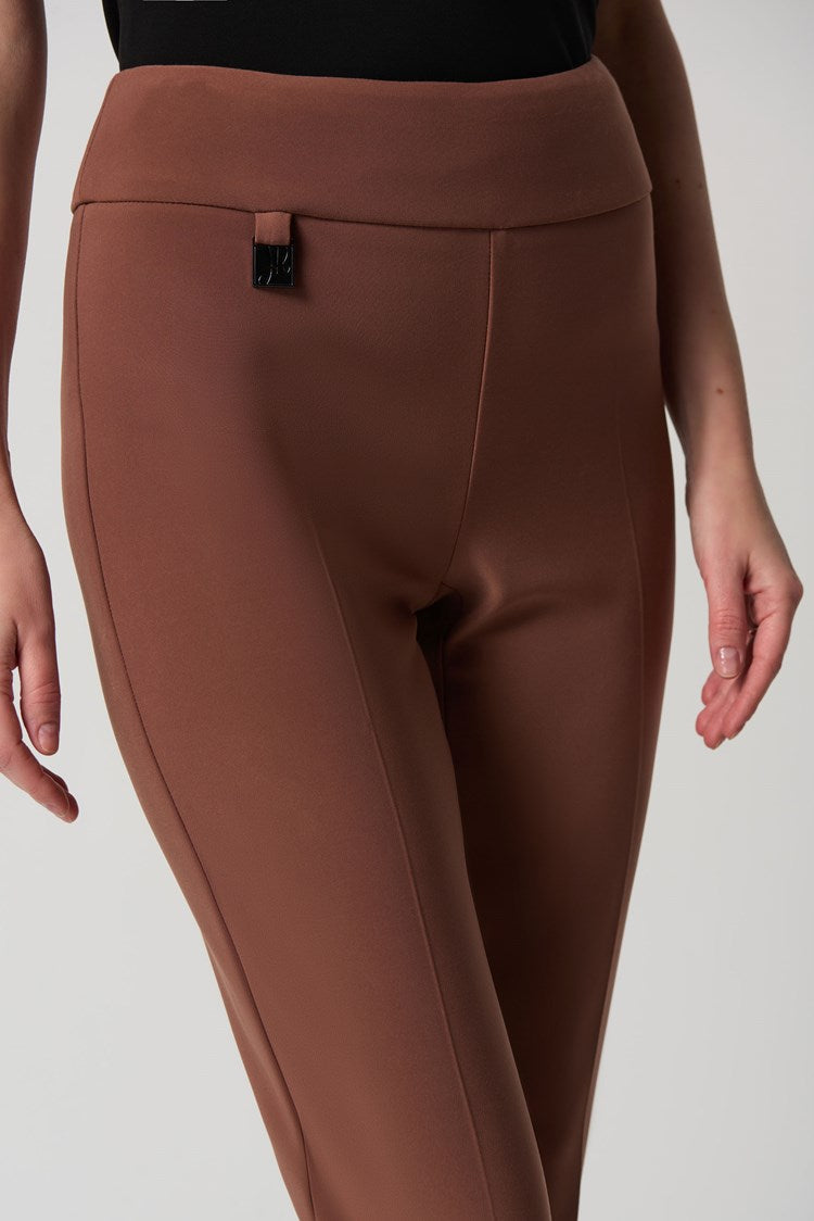 Pantalon pull-on ajusté brun caramel /Joseph Ribkoff