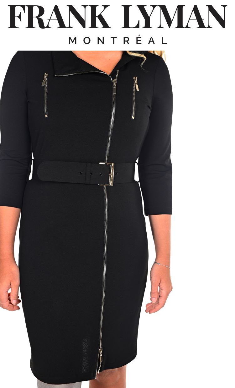 Robe noir avec fermeture éclaire /Frank Lyman