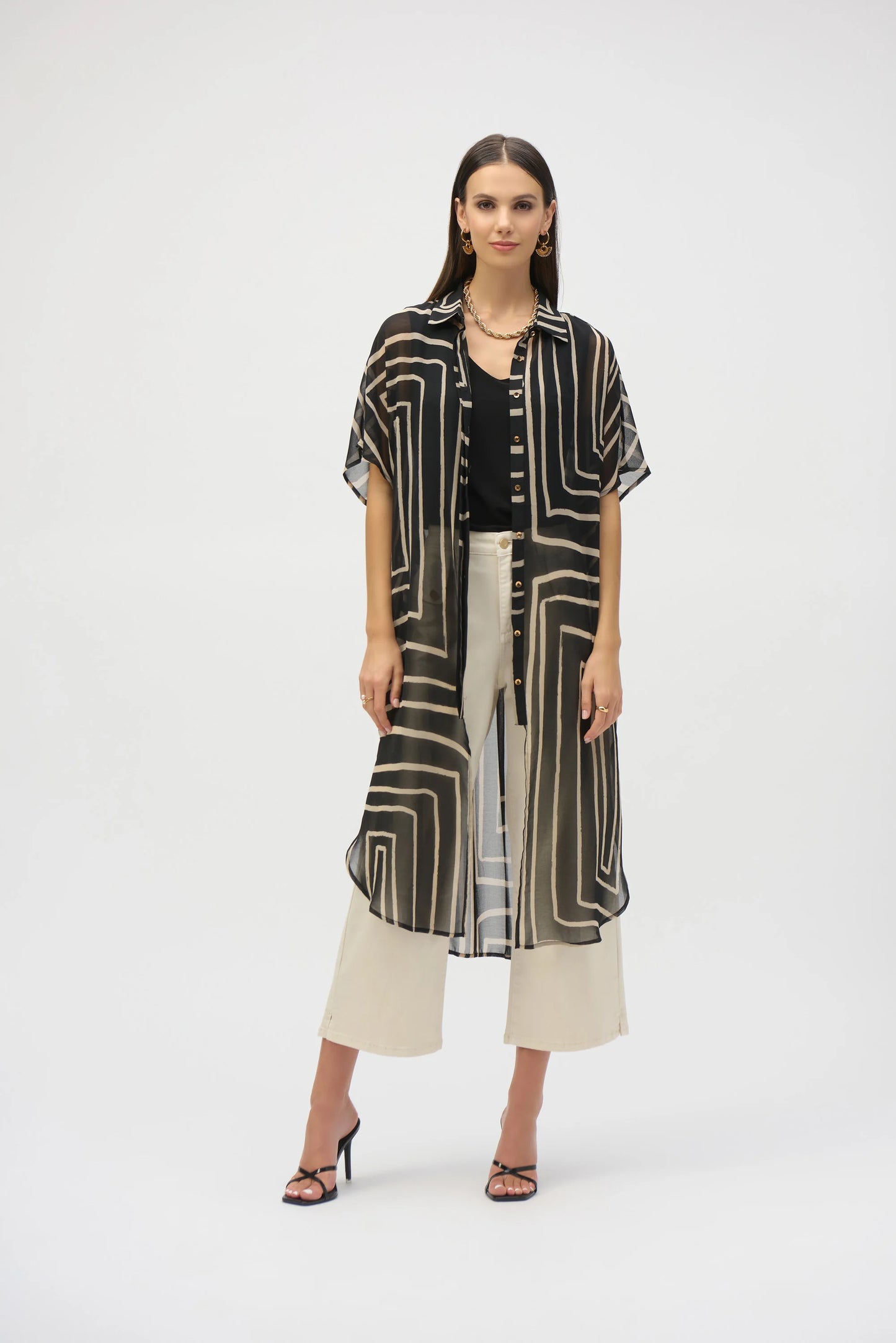 Blouse en mousseline à imprimé géométrique/JR