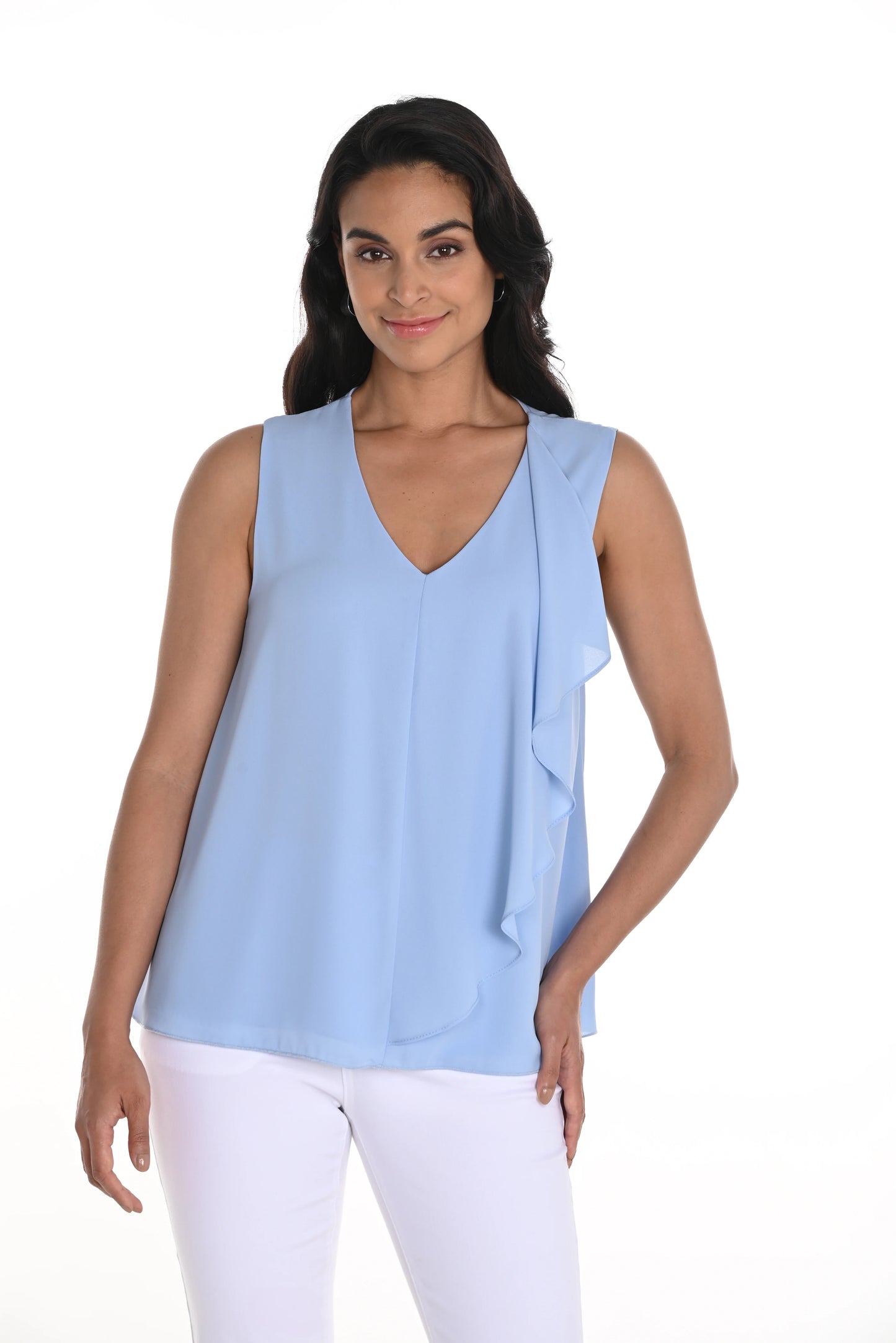 Top bleu chambray sans manche /FL