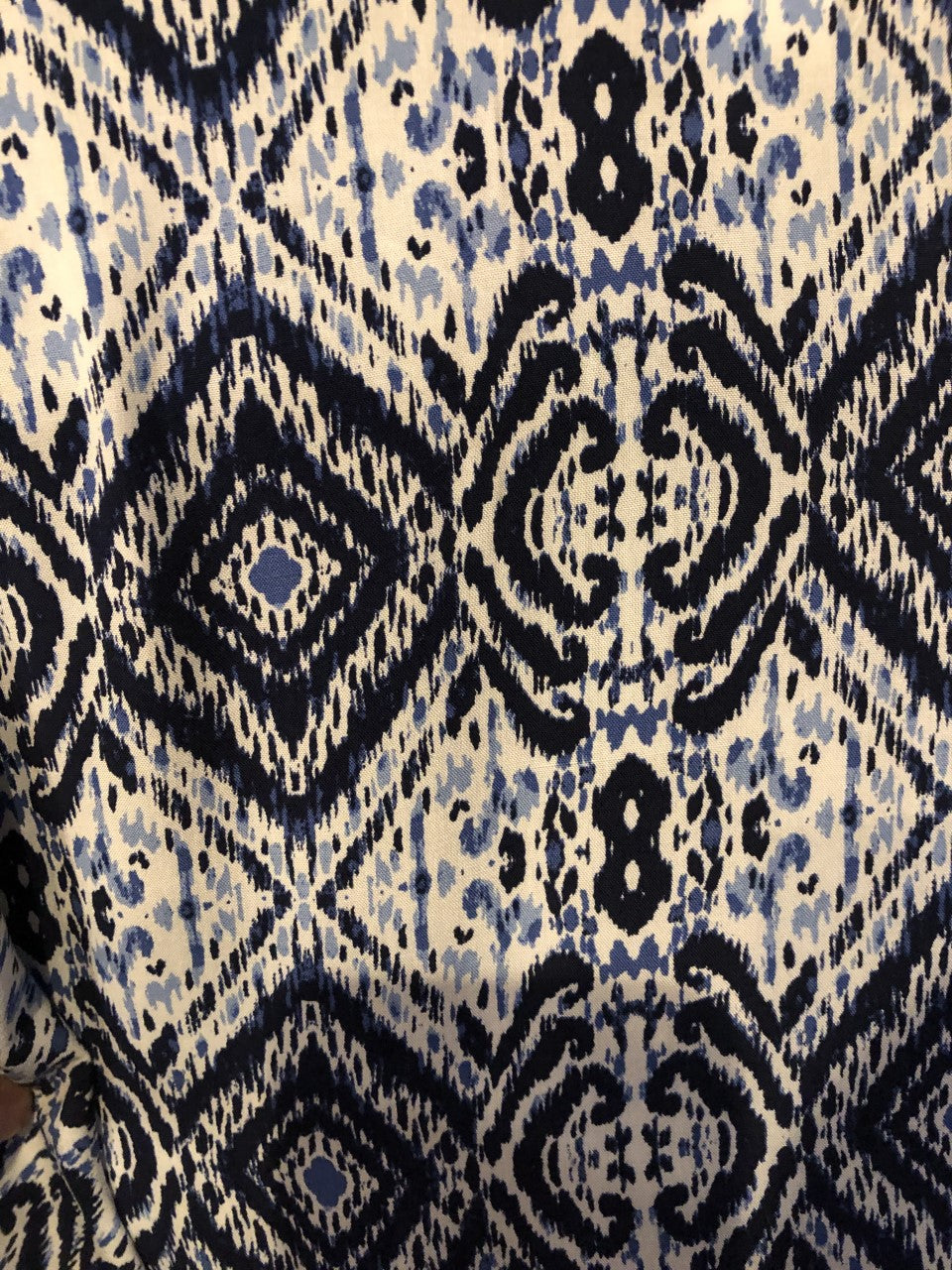 Pantacourt motif bleu/Apricot