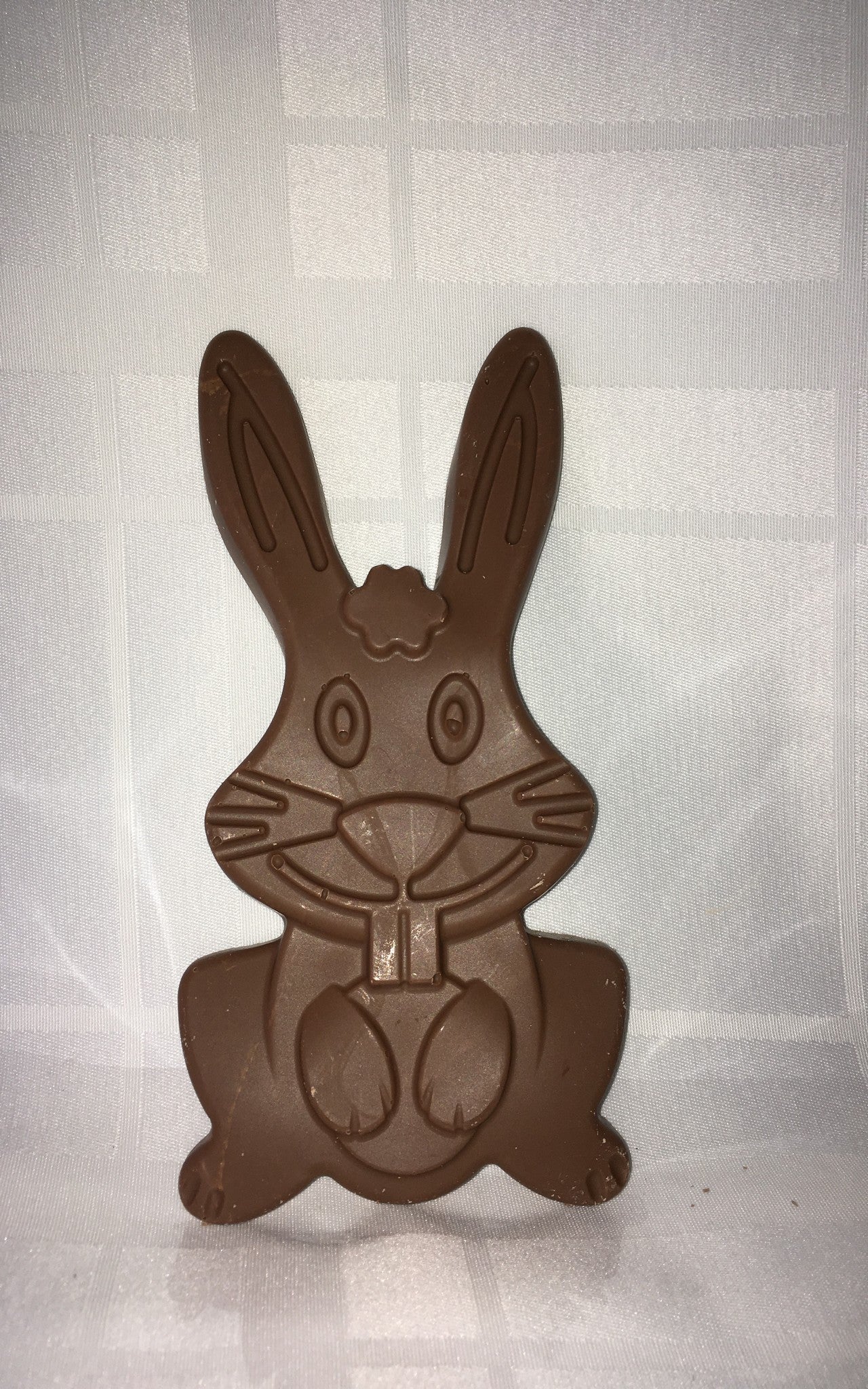 Chocolat belge lapin plat 2 dents rigolo