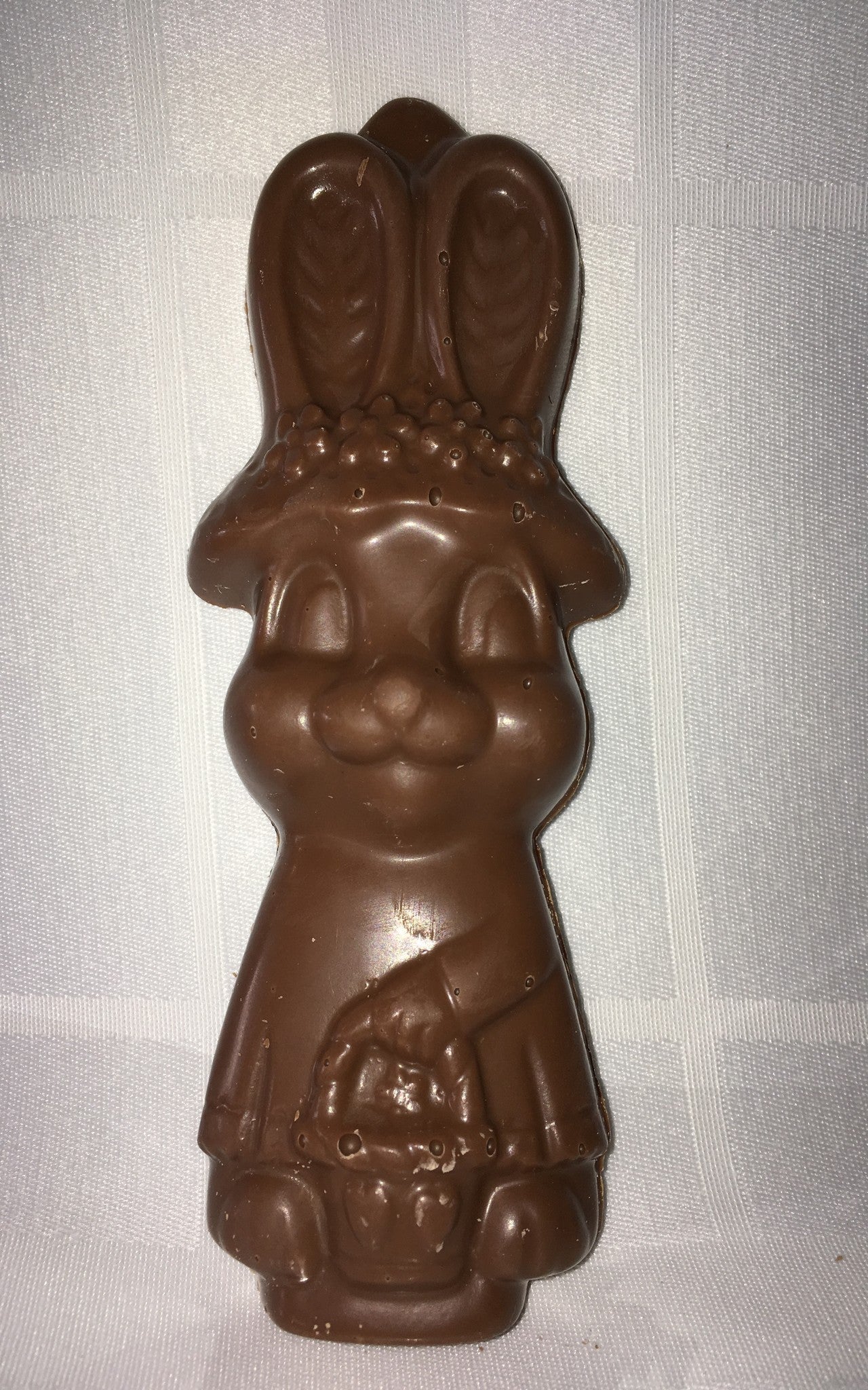 Chocolat belge lapine panier plat 80g environ