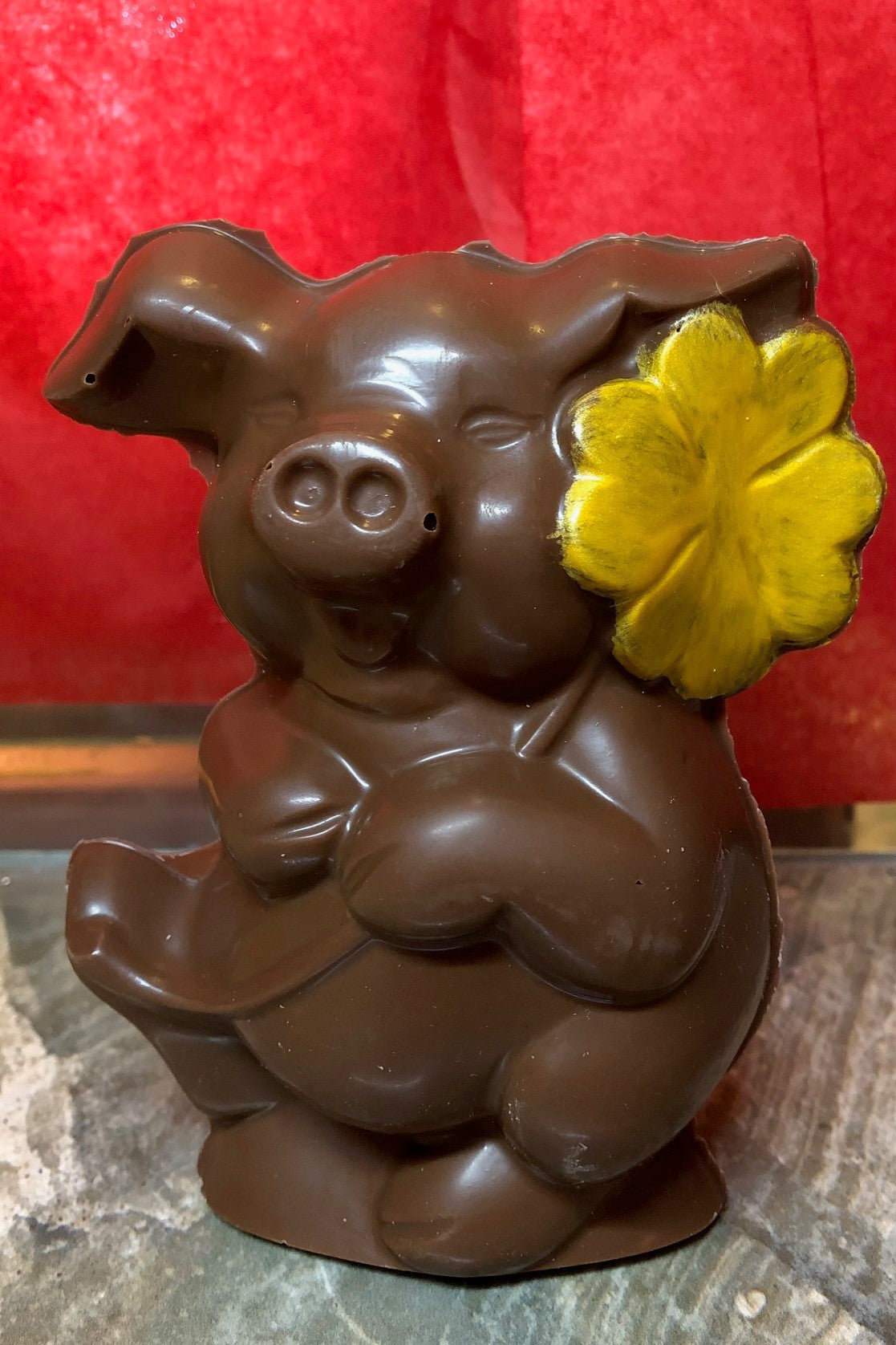 Chocolat belge cochon fleur 140g environ
