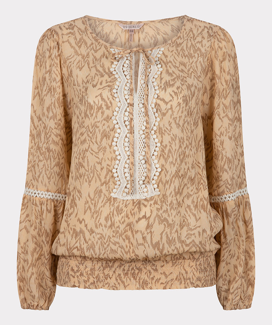 Blouse beige à motif /Esqualo