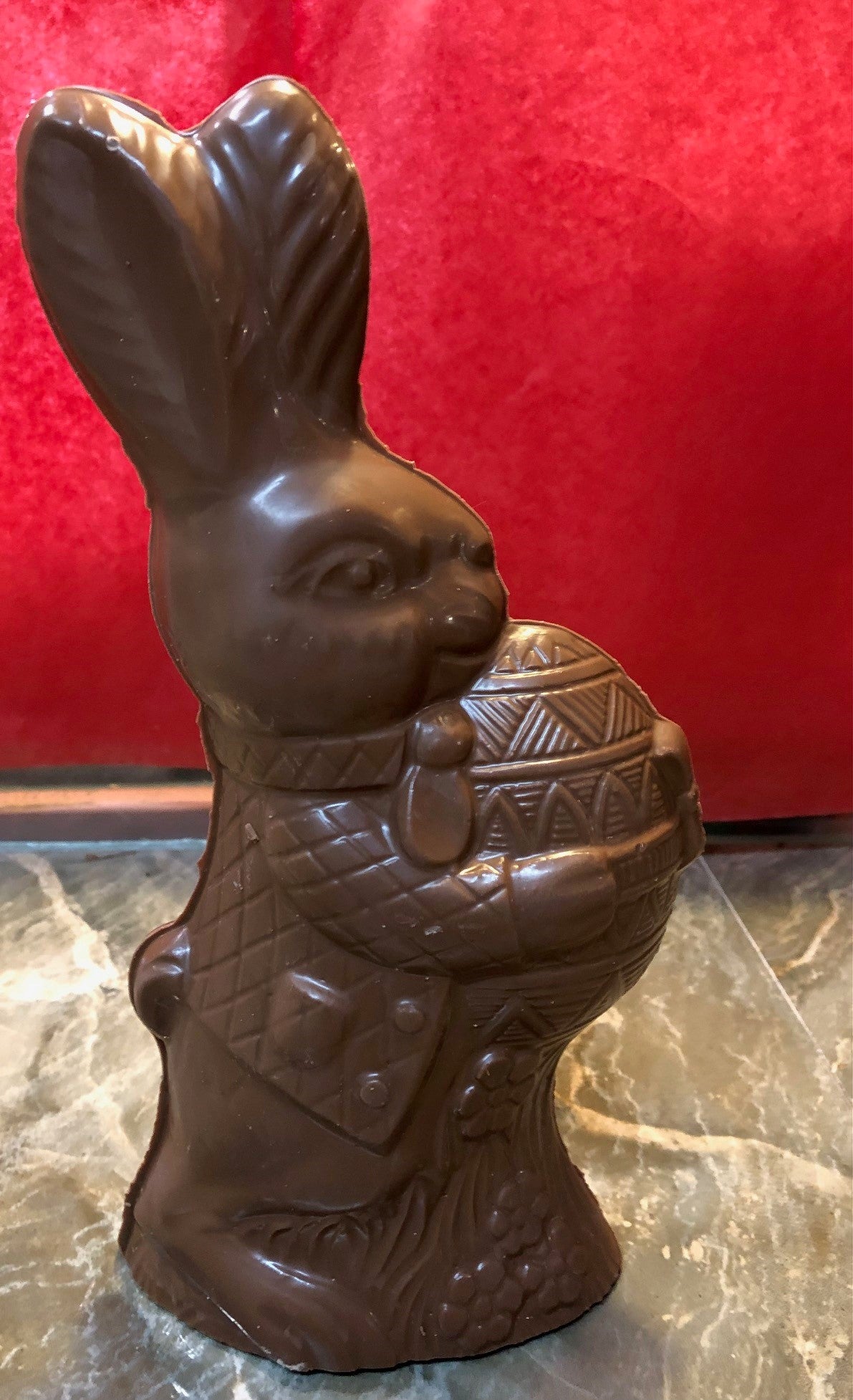 Chocolat belge lapin oeuf moyen 250g environ