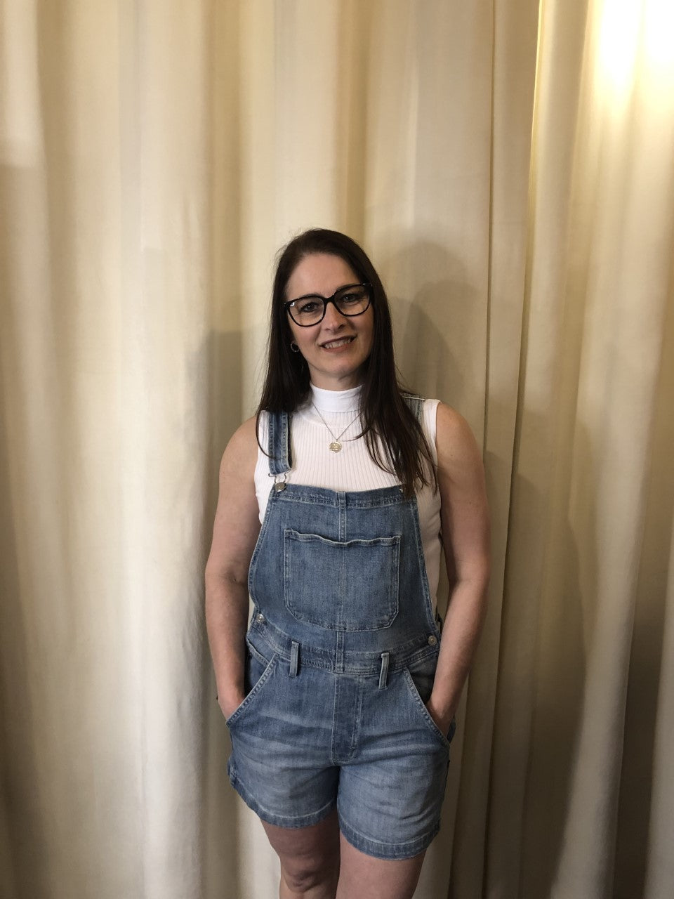 Salopette courte bleu délavé/Silver jeans