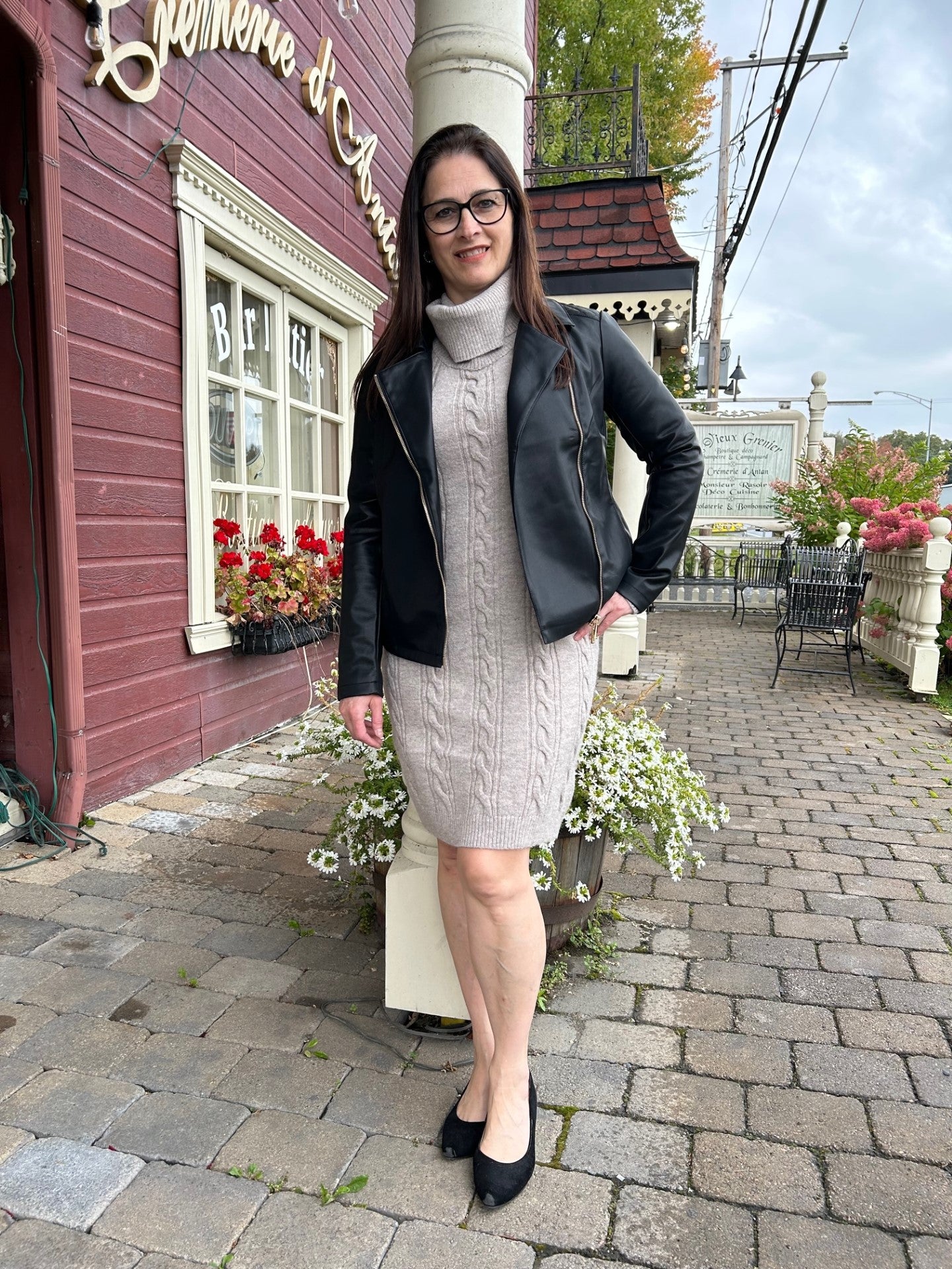 Veste noire perfecto simili cuir/Emproved
