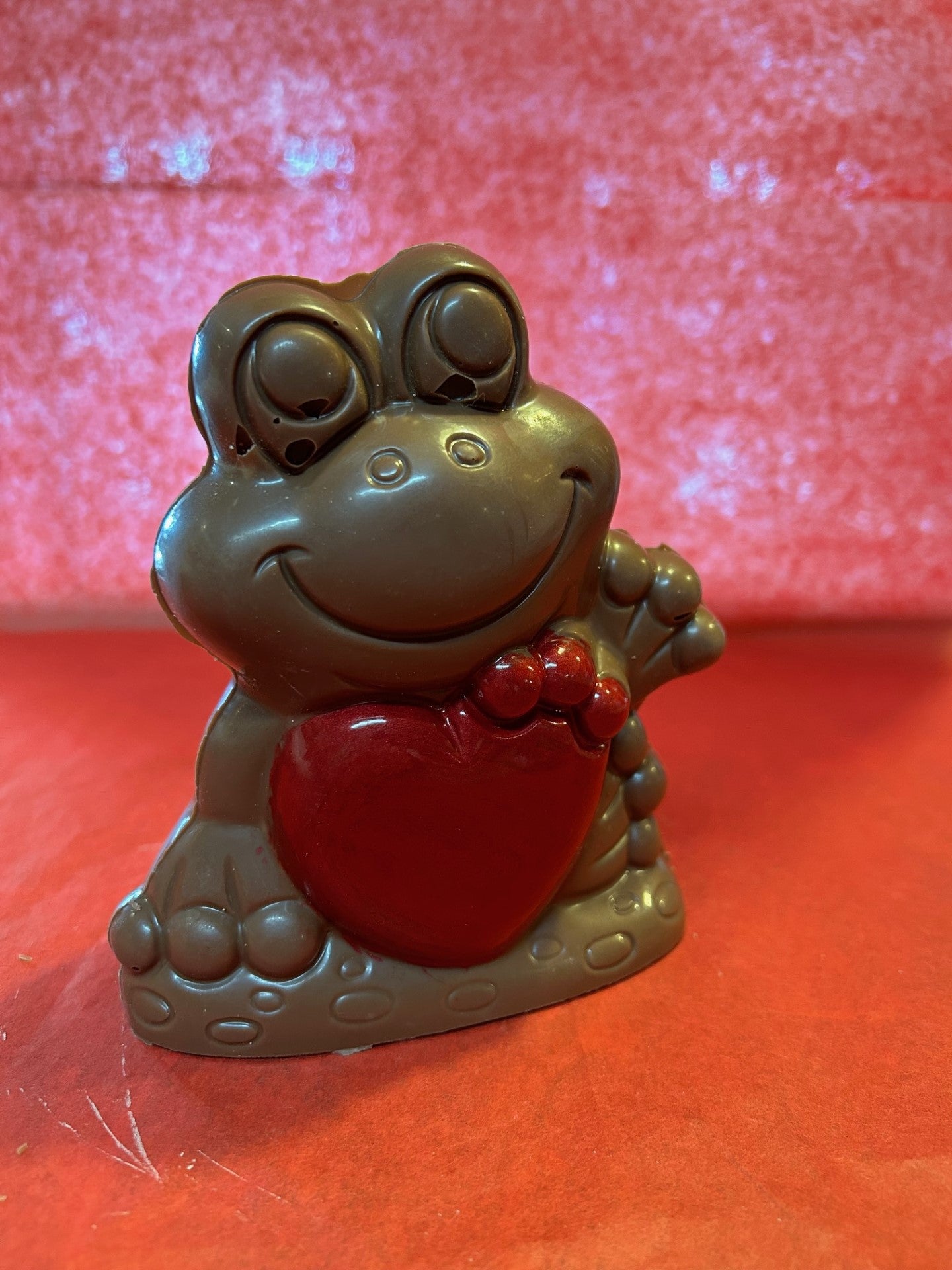 Chocolat belge grenouille coeur 150g environ