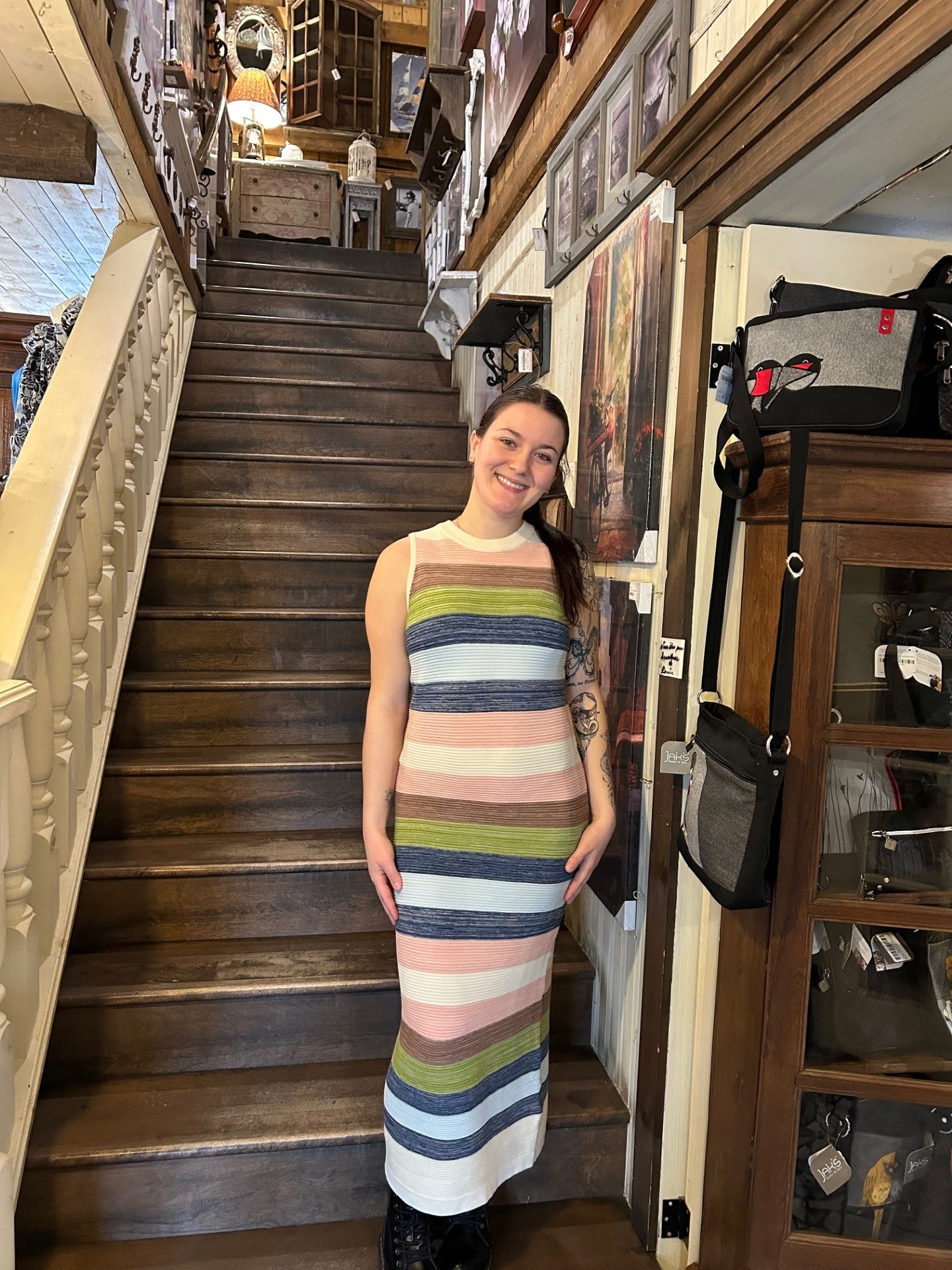Robe longue sans manches multicolore /Esprit