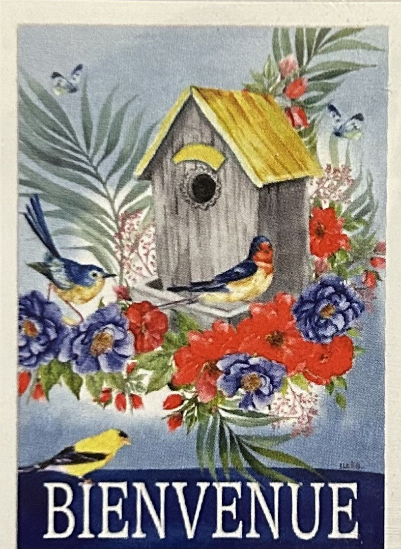 DRAPEAU BIENVENUE LES OISEAUX 28X40PO
