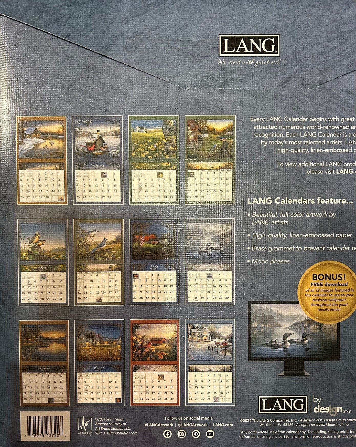 Calendrier meadowland 2025 grand