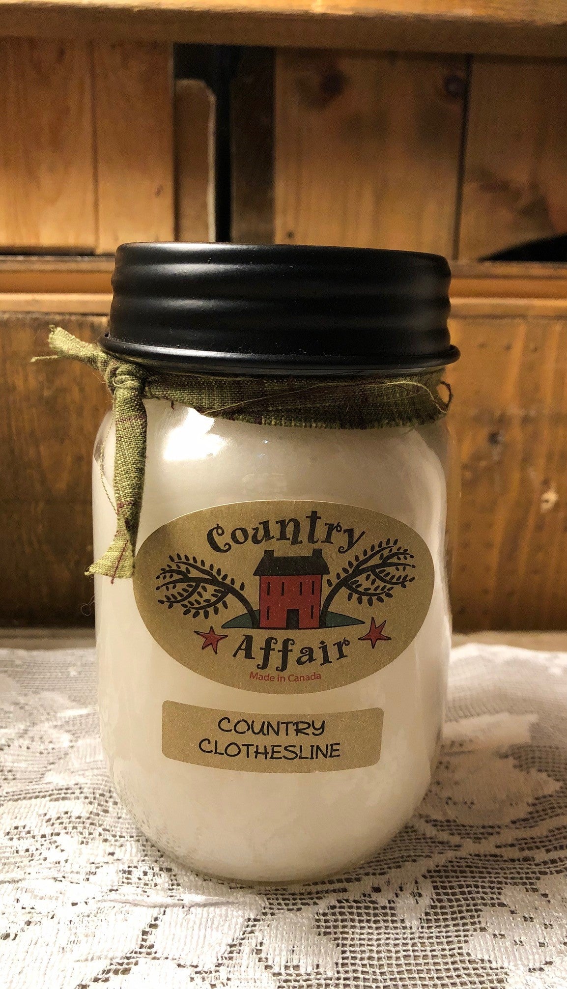 CHANDELLE JAR RUSTIC COUNTRY CLOTHESLINE