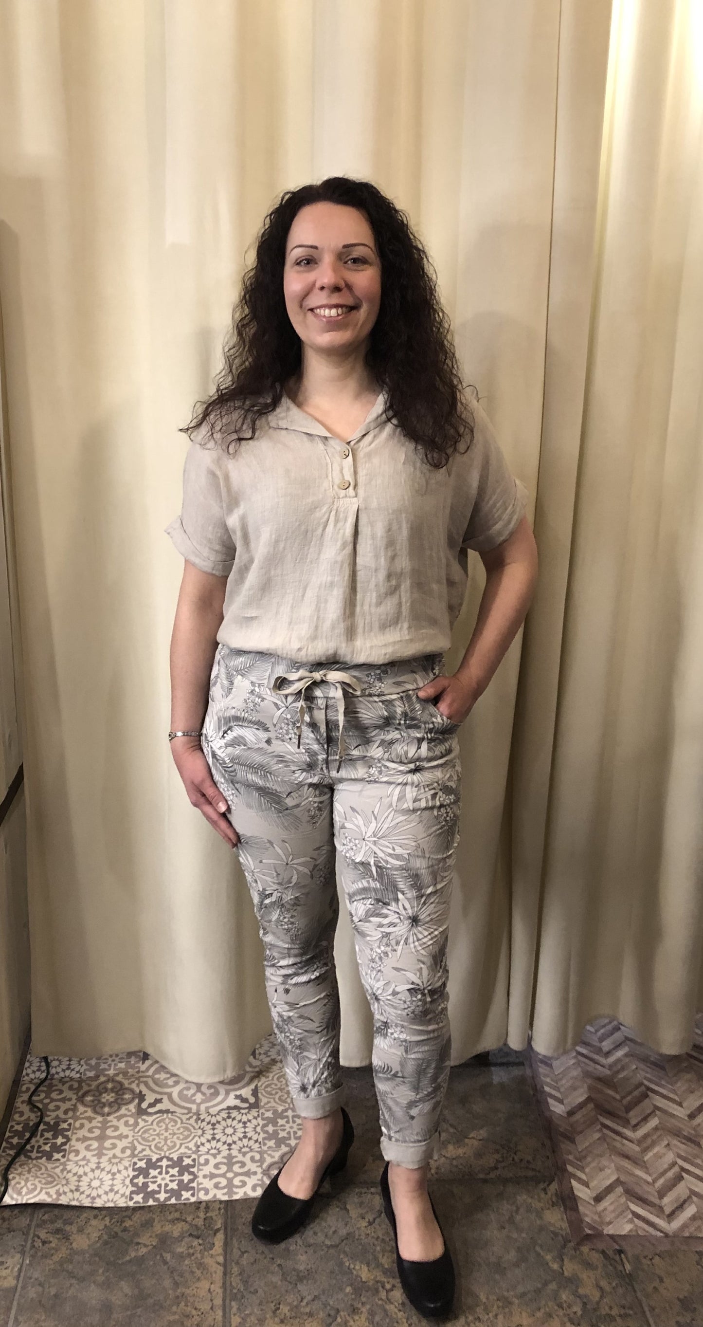 Blouse bleu sky 100% lin/Eternelle