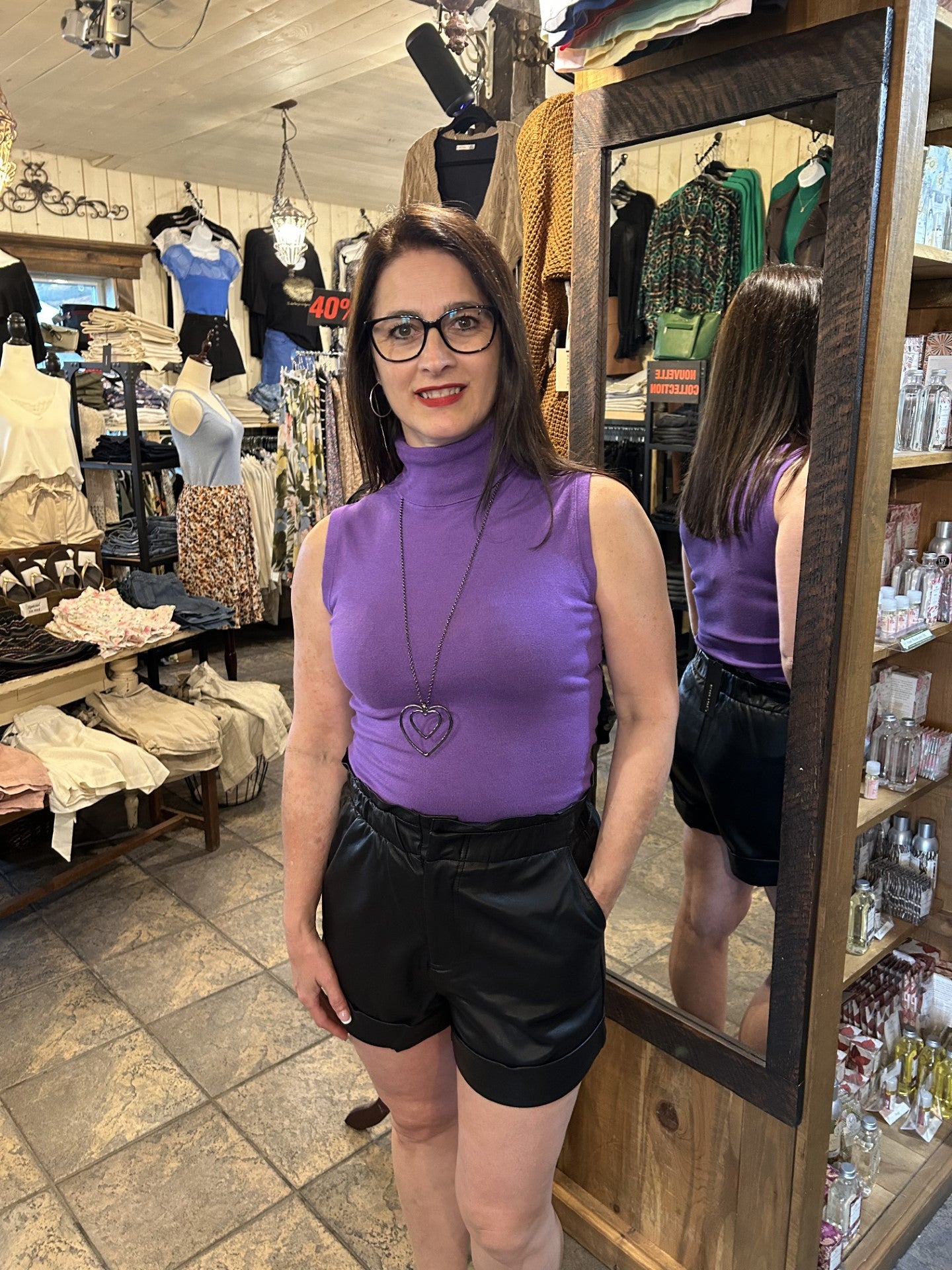 Camisole col roulé fuchsia /Esqualo