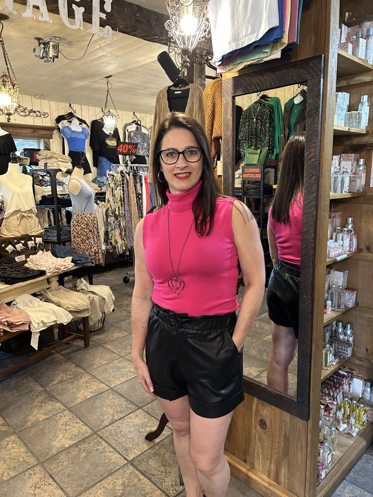 Camisole col roulé fuchsia /Esqualo