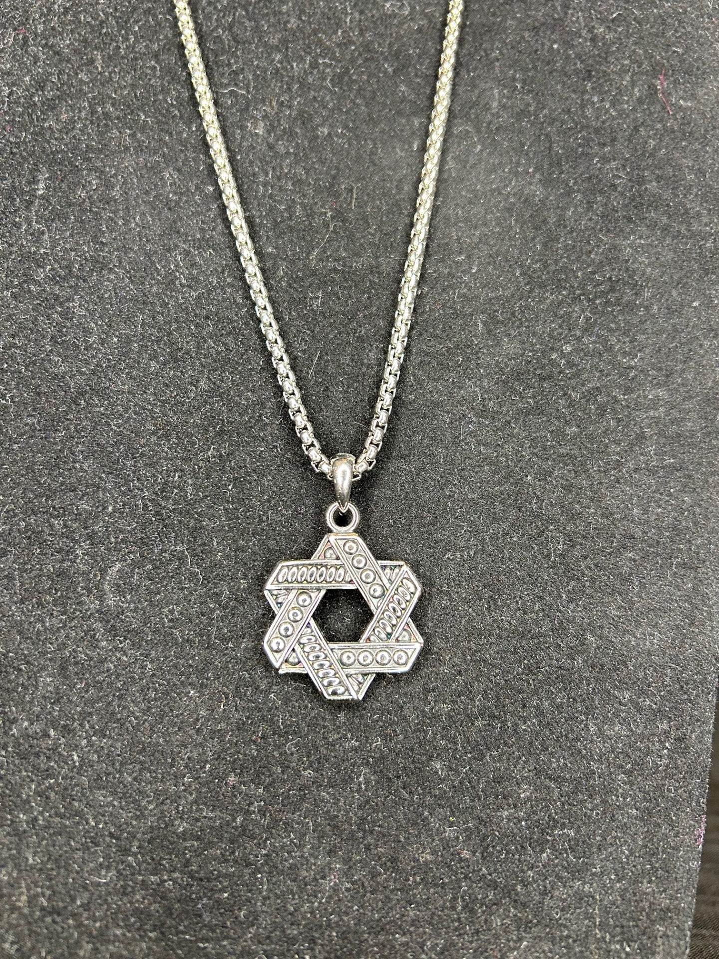 arz steel /bijou colier etoile david 24po