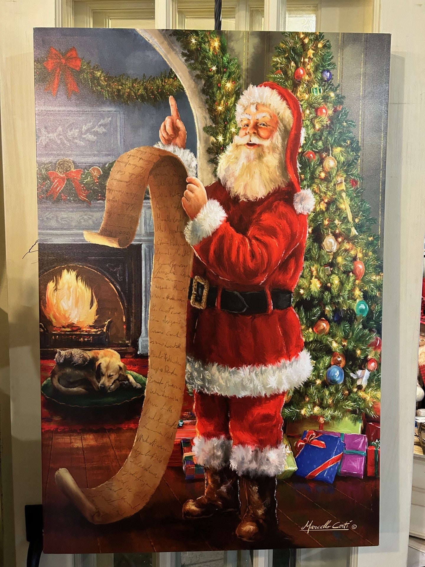 Tableau canevas liste du Père Noël 24x36po