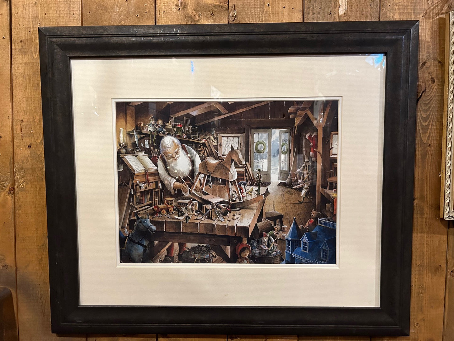 Tableau père noël champêtre 18X22
