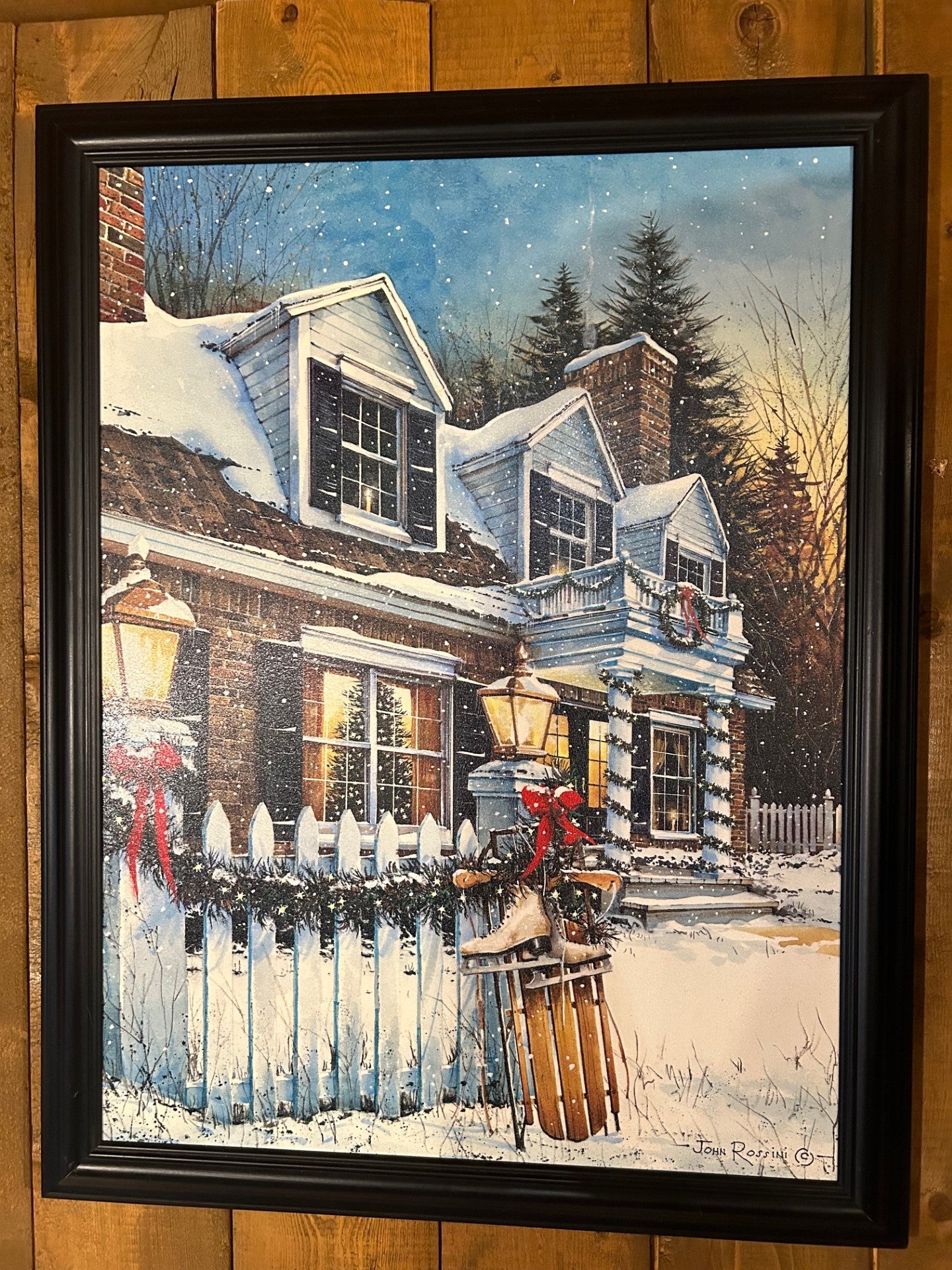 Tableau maison temps hivernal 18X24