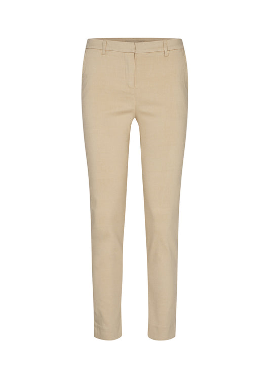 Pantalon beige coupe slim /Soya