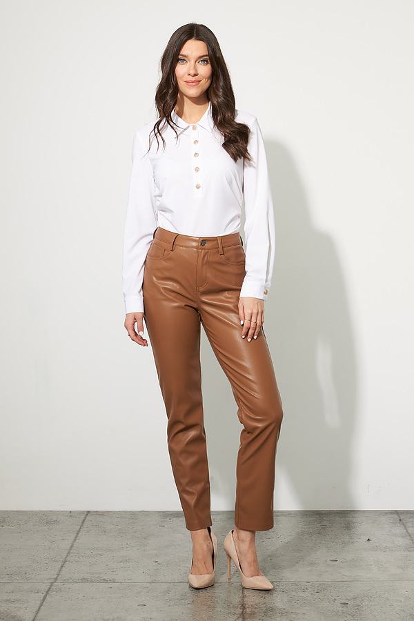 Pantalon cuir muscade jambe droite /Joseph Ribkoff