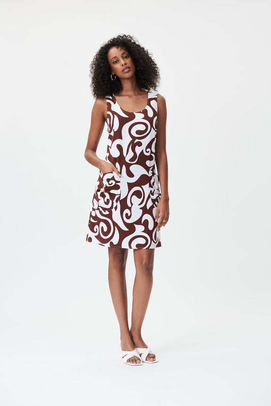 Robe brune et vanille /Joseph Ribkoff