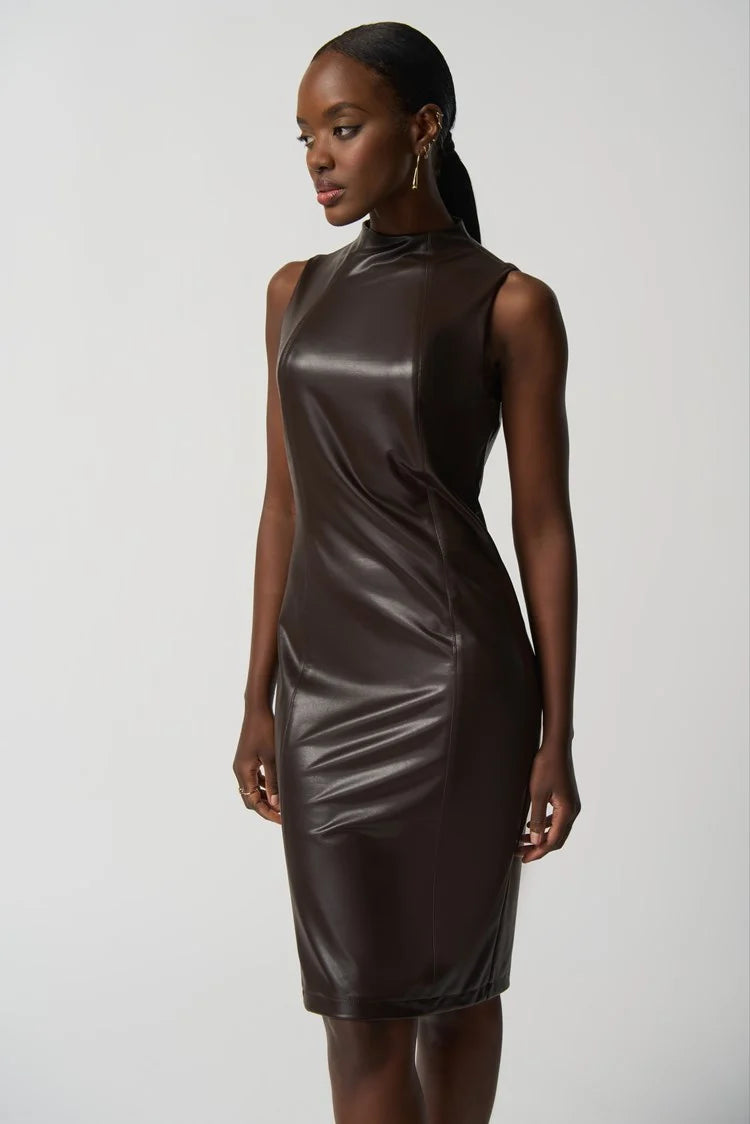 Robe simili cuir brune /Joseph Ribkoff