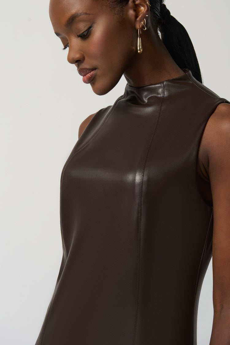 Robe simili cuir brune /Joseph Ribkoff