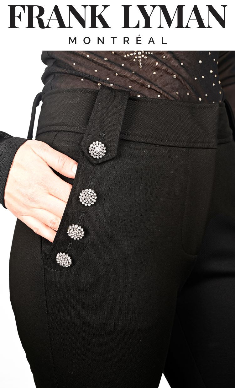 Pantalon noir bijoux aux poches/Frank Lyman