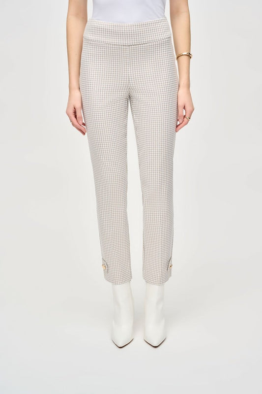 Pantalon coupe slim en jacquard pied-de-poule/Joseph Ribkoff