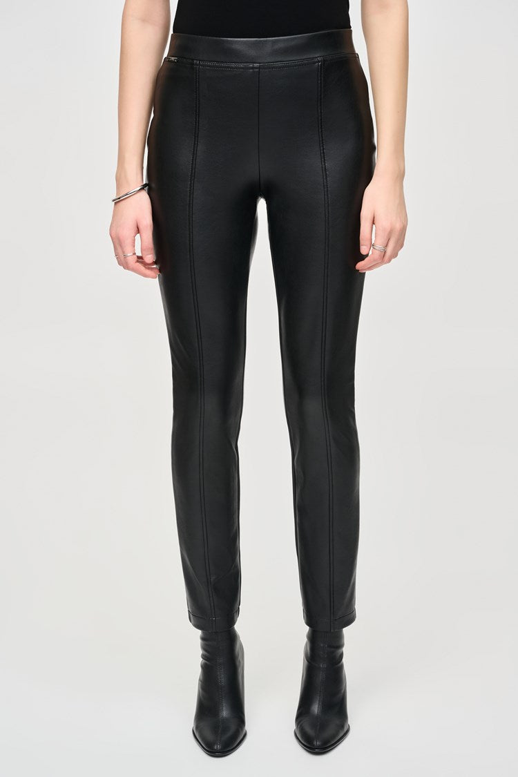 Pantalon coupe slim en similicuir/Joseph Ribkoff