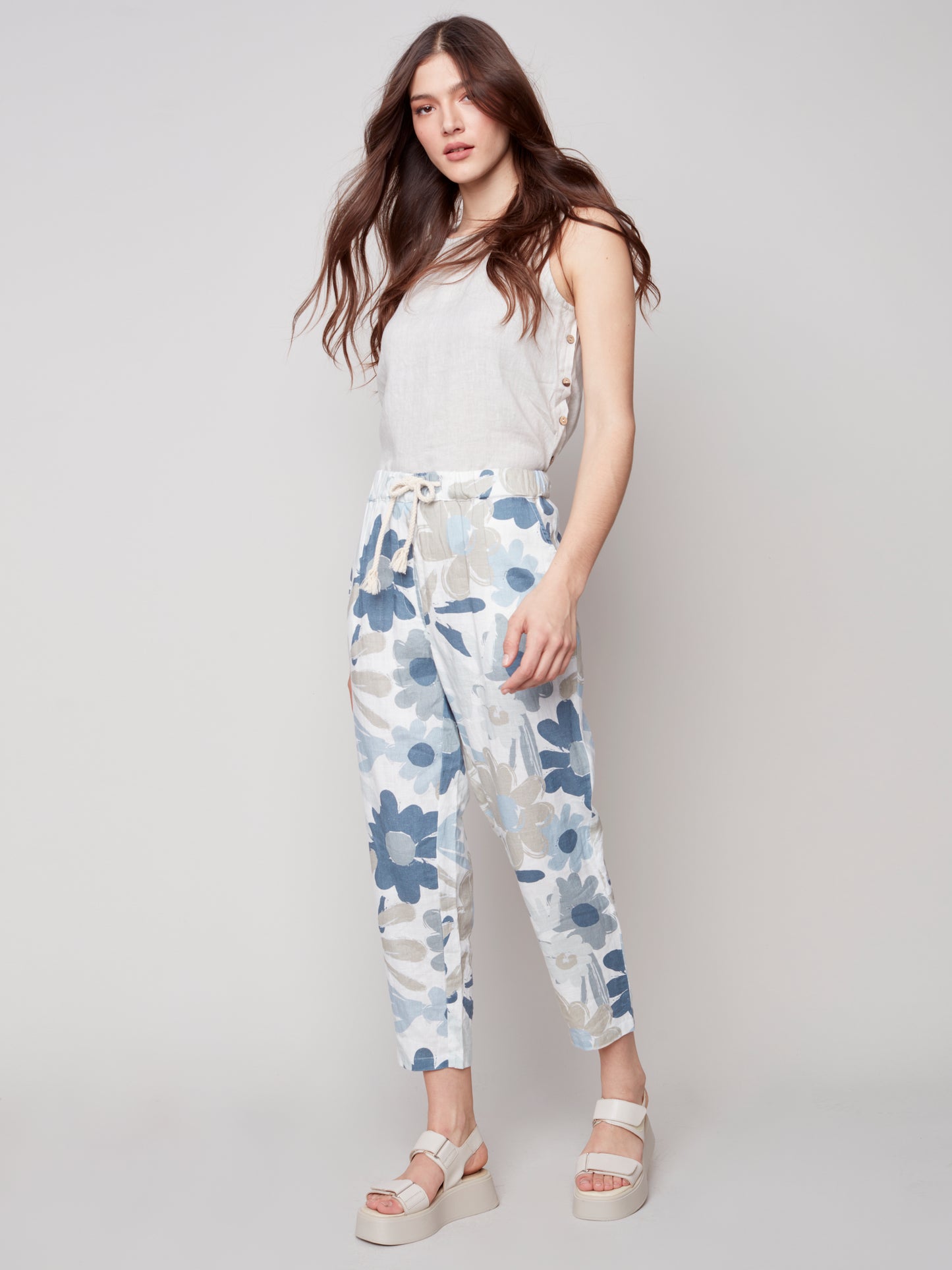 Pantalon fleuri basilic  Charlie B