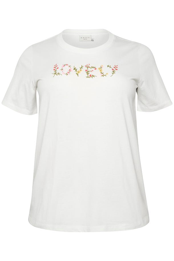 T-shirt blanc love floral /Kaffe curve