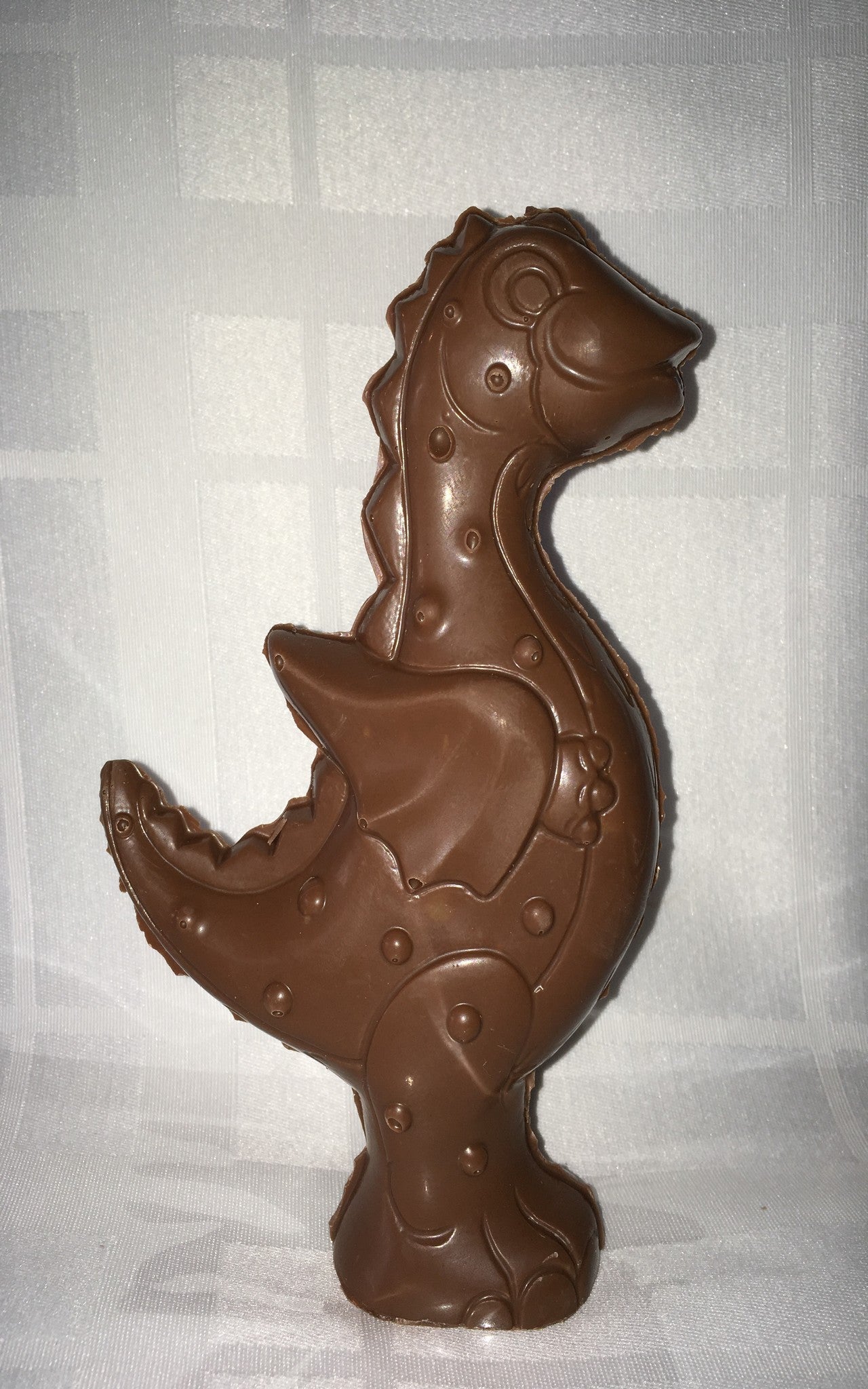 Chocolat belge dinosaure debout coté