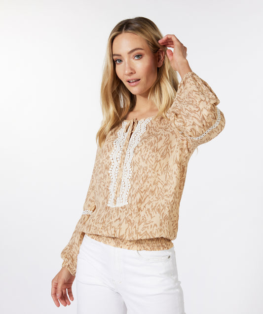 Blouse beige à motif /Esqualo