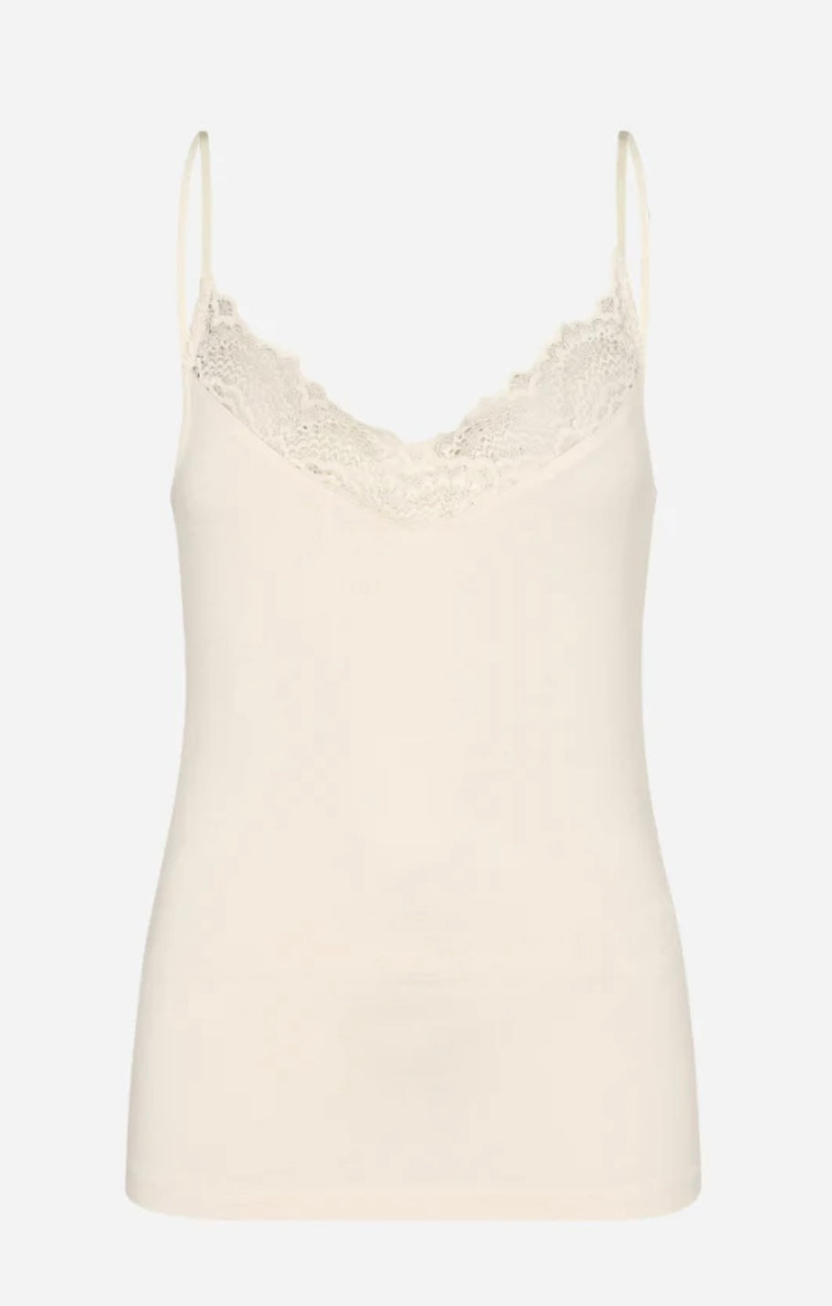 Camisole blanche mince douce avec dentelle/Soya