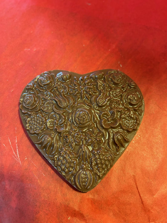 Chocolat plaque coeur petite fleur Belge 65g