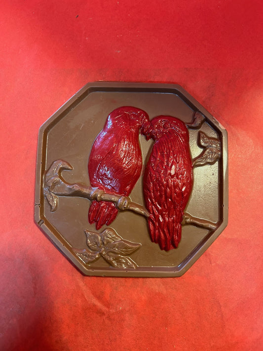 Chocolat plaque 2 oiseaux octogone Belge 175g