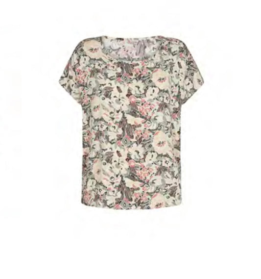 T-shirt mince coloré lignes floral /Soya