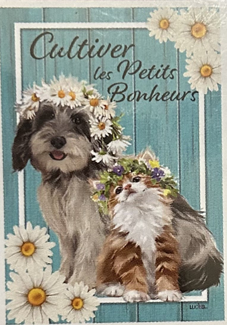 DRAPEAU PETITS BONHEURS CHIEN/CHAT