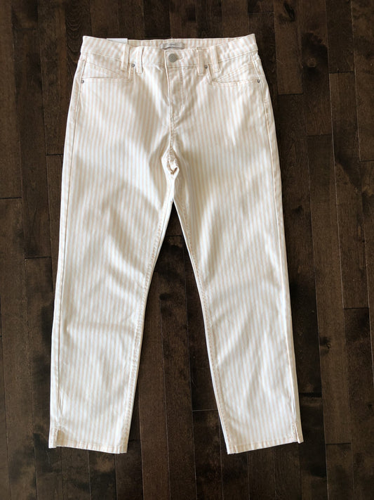 Pantalon blanc ligné pêche/Esprit