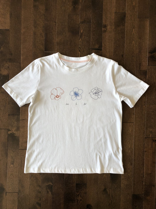 T-shirt blanc 3 fleurs/EDC