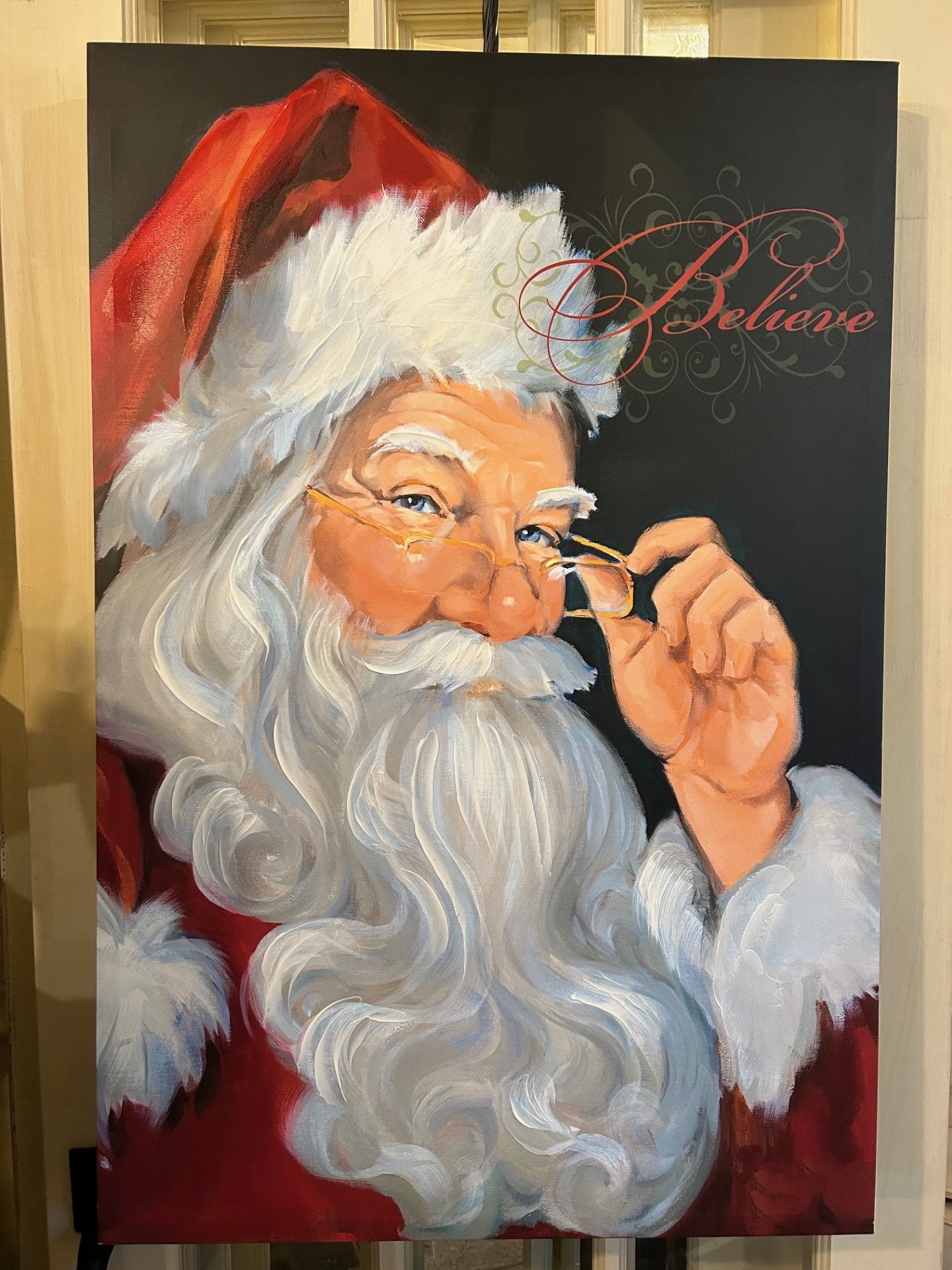 Tableau canevas  noel croire au père noel  24x36po